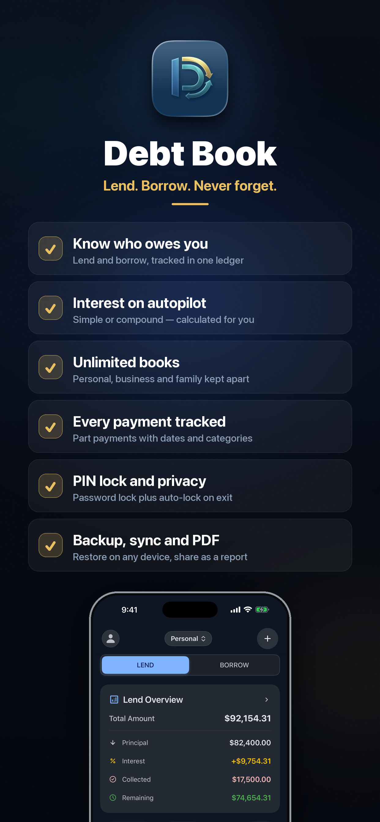 Debt Book - Loan & IOU Tracker screenshot 10