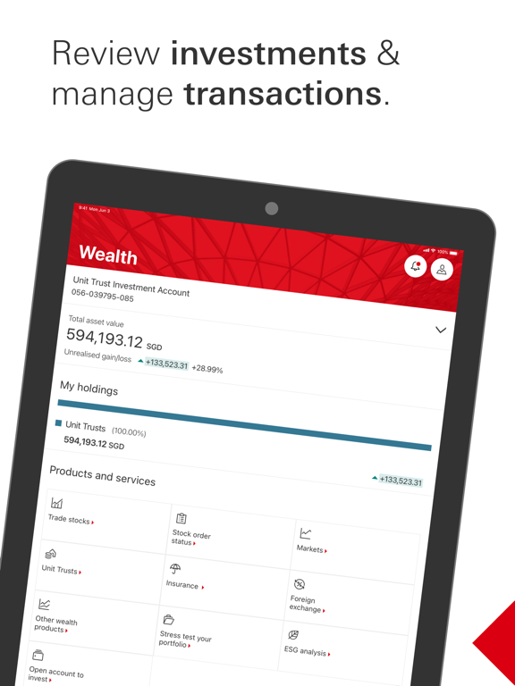 HSBC Singapore iPad screenshot 6 - Finance app