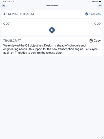 Voice Recorder: Transcribe iPad screenshot