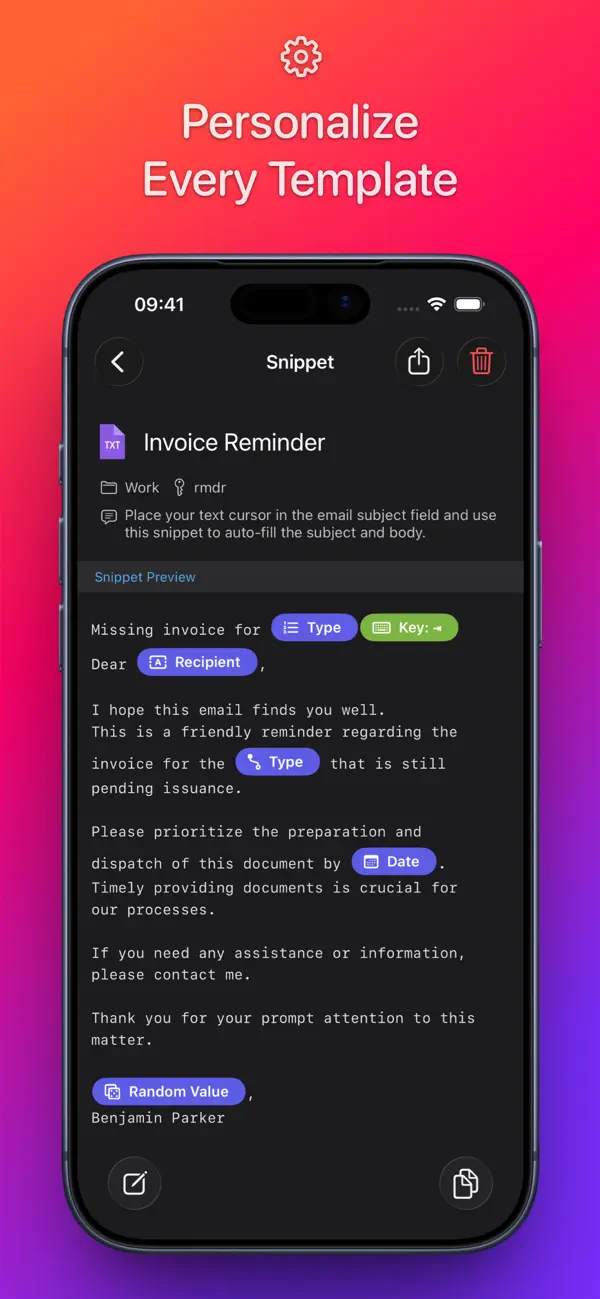 Screenshot #3 pour Snippety - Snippets Manager