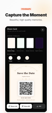 Pov Snaps Wedding QR Photo App screenshot