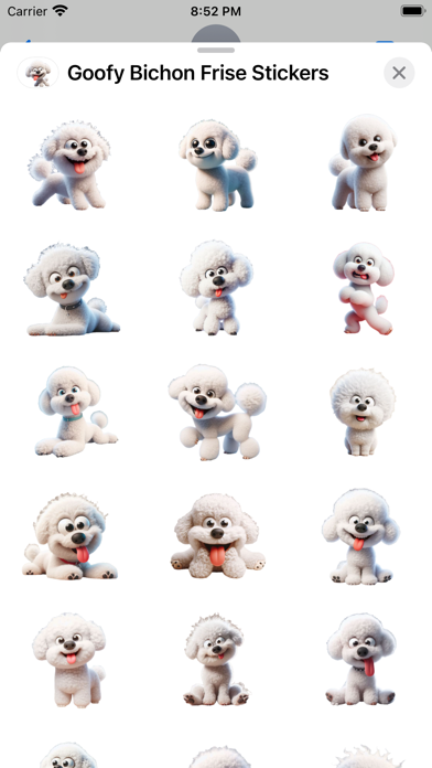 Screenshot 2 of Goofy Bichon Frise Stickers App