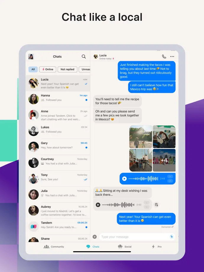 Tandem iPad screenshot 2