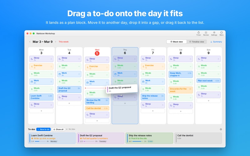 Rainbow Craft: Week Planner iPhone screenshot