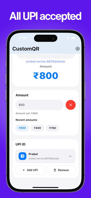 UPI Amount QR Generator Screenshot 3 of 6