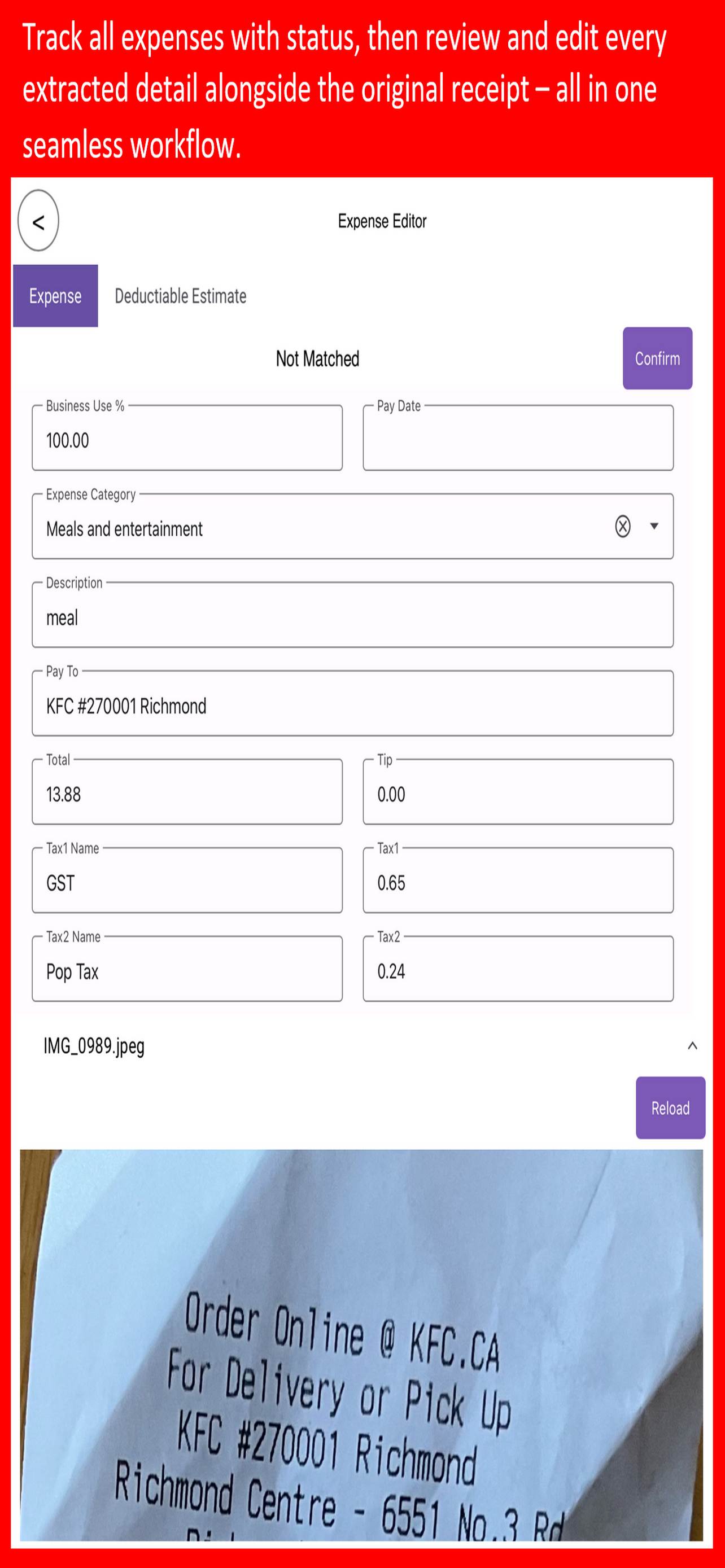 CA Expense Tracker