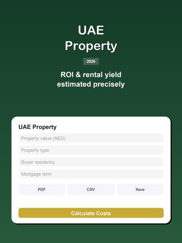 UAE Property Calculator iPad screenshot