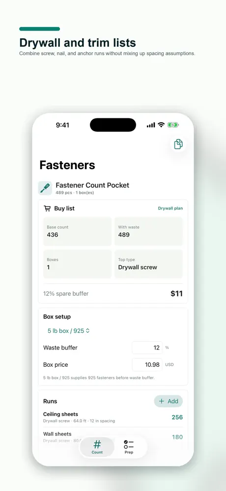 Fastener Count Pocket screenshot 3