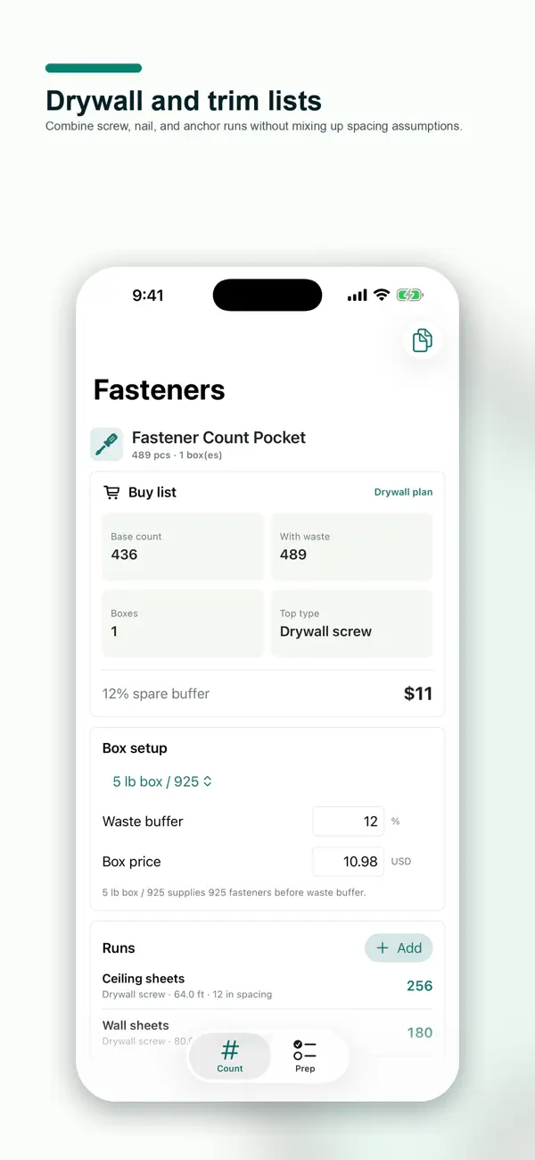Screenshot #3 pour Fastener Count Pocket