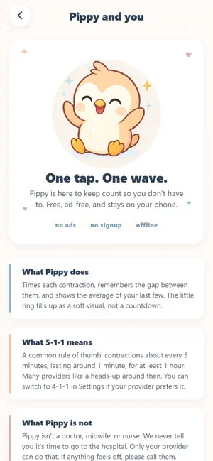 Labor Contraction Timer Pippy screenshot 3