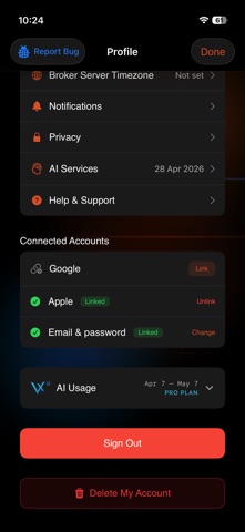 VEXA - Trading Journal & Coach iPhone screenshot