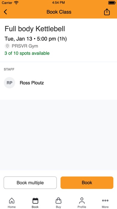 PRSVR Gym iPhone screenshot