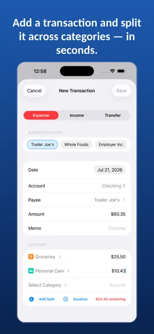 Slate - Budget & Track Money screenshot 2