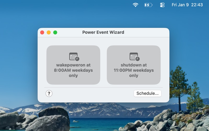 Power Event Wizard app screenshot