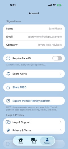 FRED – Carrier Safety Scores iPhone screenshot