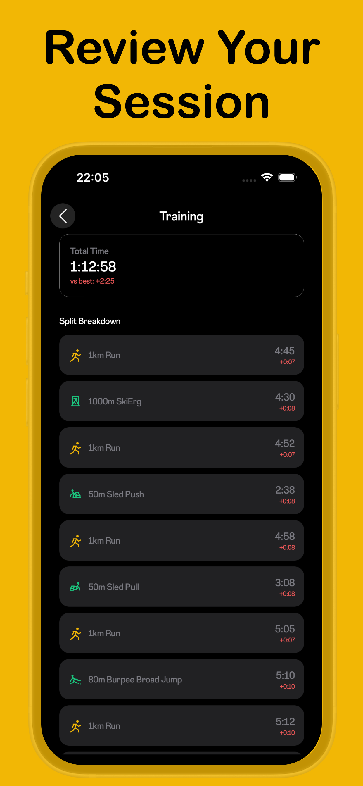 Hyrox Tracker: Splits & PBs screenshot 3