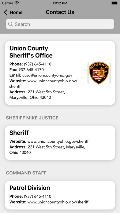 Union County Sheriff’s Office Screenshot
