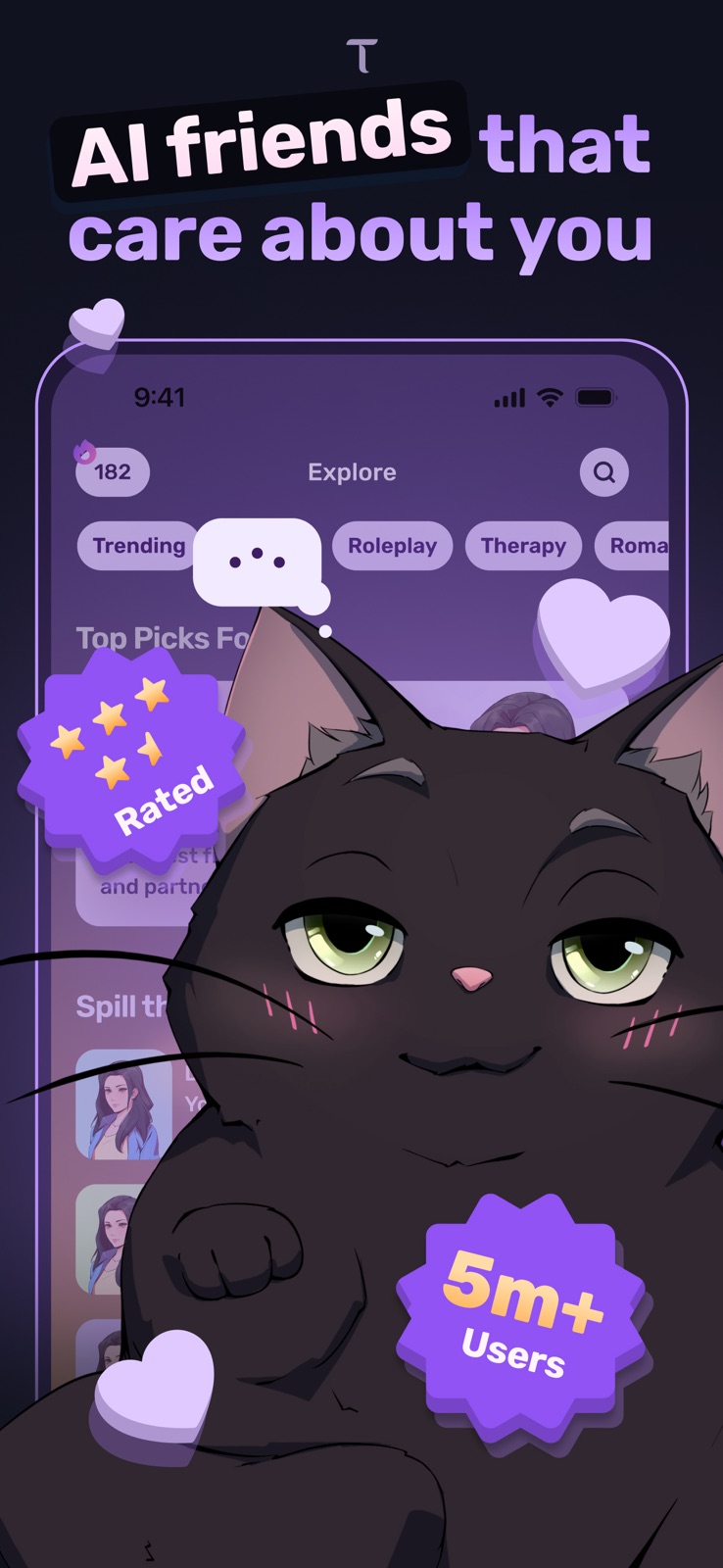 Dippy: Chat with AI characters iphone screenshot 1