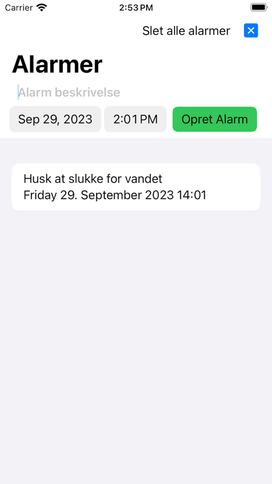 #1. Alarm at time and date (iOS) 由: Finn Hougaard