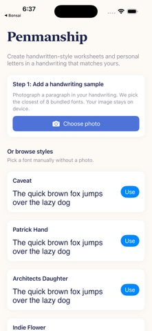 PenmanshipBook iPhone screenshot