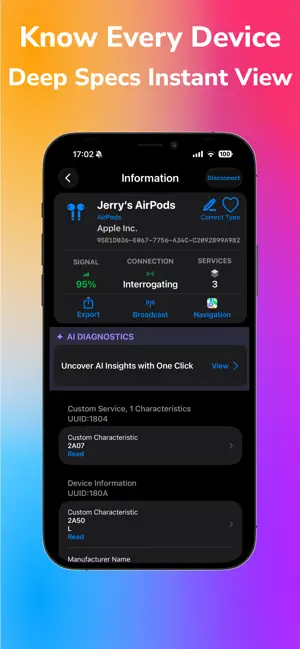 Bluetooth Explorer:AI Terminal iPhone screenshot 2