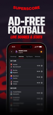 Superscore - Football scores iPhone screenshot 1