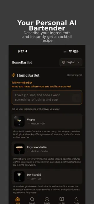 HomeBarBot - Cocktail recipes screenshot 2