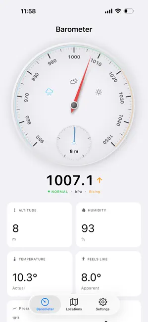Barometer & Altimeter Pro iPhone screenshot 1