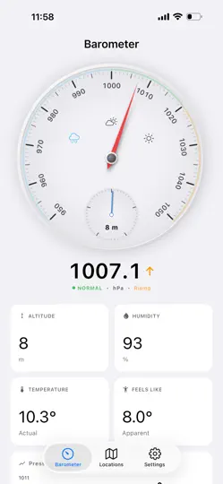 Captura de pantalla de Barometer & Altimeter Pro en iPhone 1