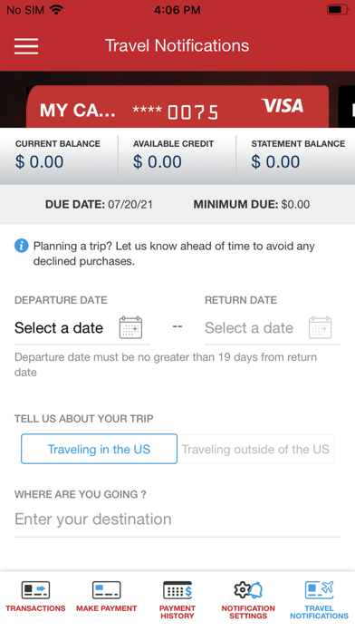 FFCCU Credit Card Screenshot
