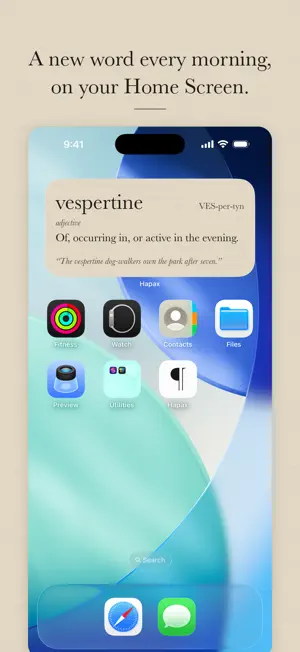 Hapax: Word of the Day Widget screenshot 1