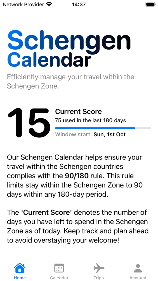#1. Schengen Calendar (iOS) 由: HARRY HYDE HEXTALL