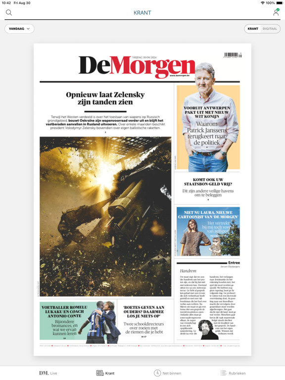 De Morgen - Nieuws iPad screenshot 4 - News app