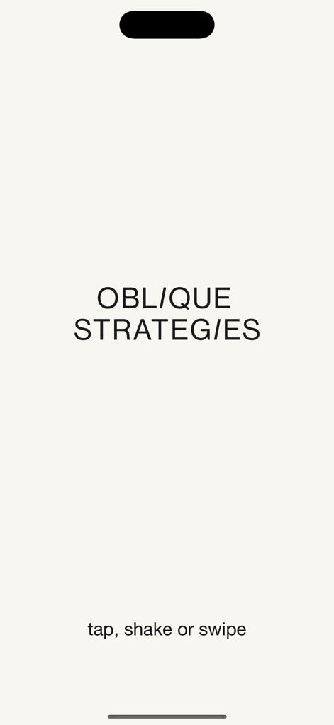 Oblique Strategies SE - oblique-strategies-se-minimalist-interface