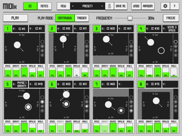 MIDIx - Physics MIDI Generator iPad screenshot