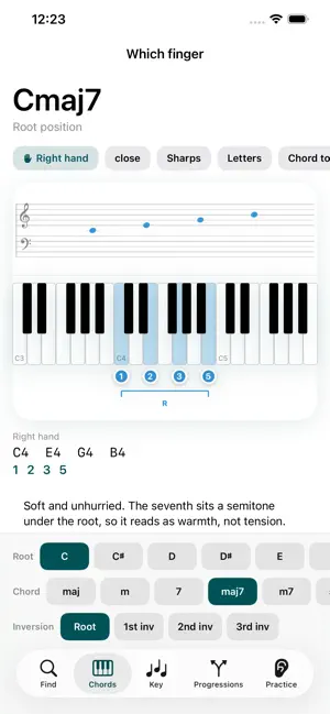 Piano ON: Chords & Fingering screenshot 2