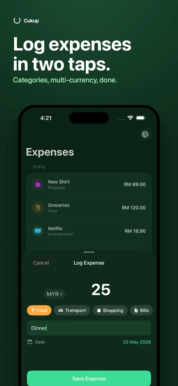 Screenshot #2 pour Cukup: Budget Survival