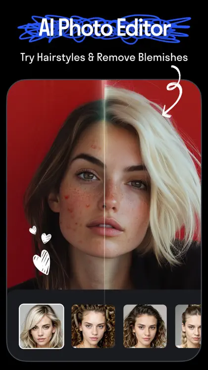 Screenshot 3 di 6 di Reface: Face Swap, Hair Editor