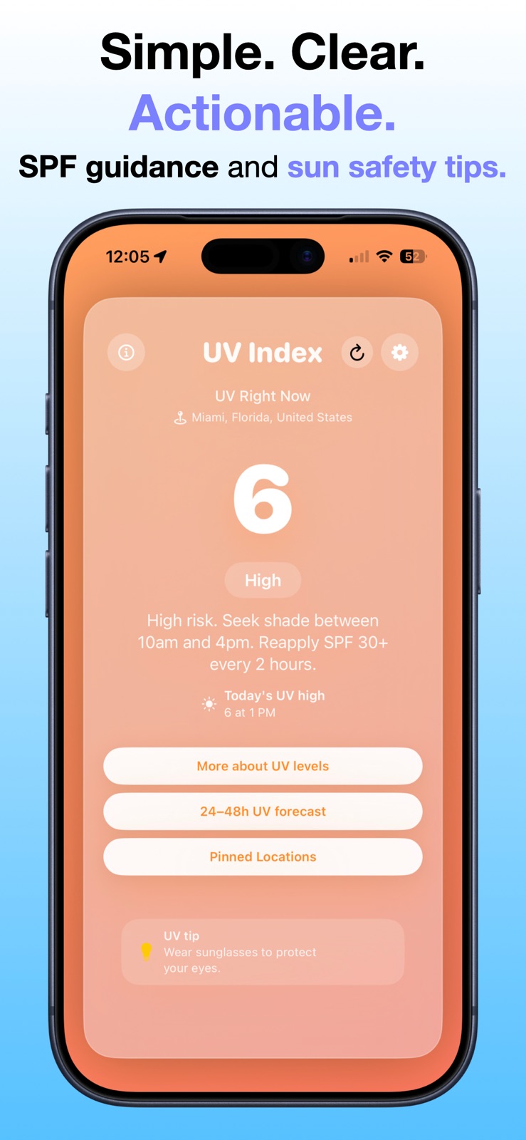 UV Index Today – UV Forecast iphone screenshot 4