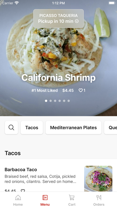 Picasso Taqueria iPhone screenshot 2 - Food & Drink app