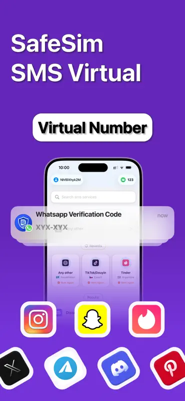 SafeSim - SMS Virtual screenshot 1 of 6