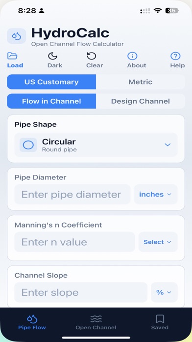 Screenshot #2 pour HydroCalc - Manning Calculator