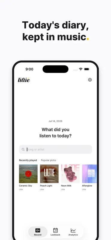 Liltie — One Song a Day Diary screenshot 1 of 5
