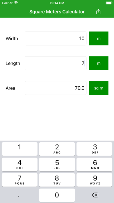 Screenshot #1 pour Square Meters Calculator