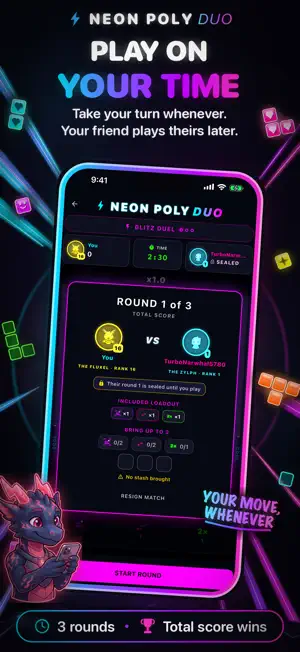 Neon Poly Duo: Block Battles screenshot 3