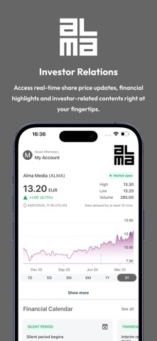 Alma Media Investor Relations screenshot