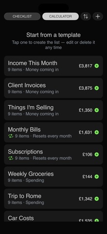 Checklist Pro: Expense Tracker iPhone screenshot