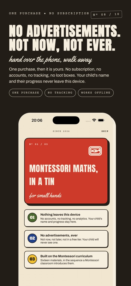 #8. Montessori Math : MONTEMATH (iOS) De: Aneesh Pradeep