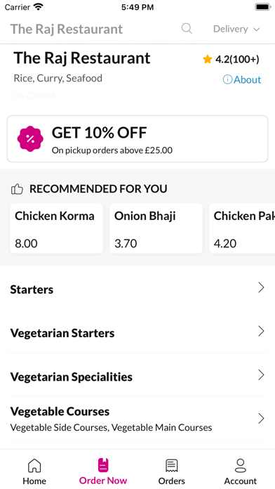 The Raj Restaurant Screenshot