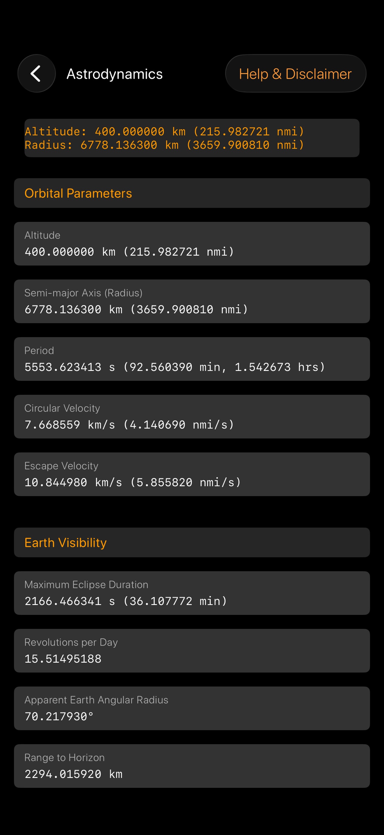 Screenshot 3 of AstronautiCalc